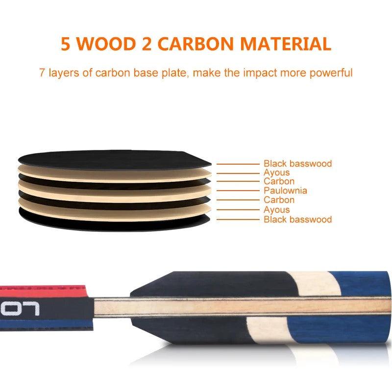 LOKI 6 Star Carbon Table Tennis Bat - Table Tennis Hub