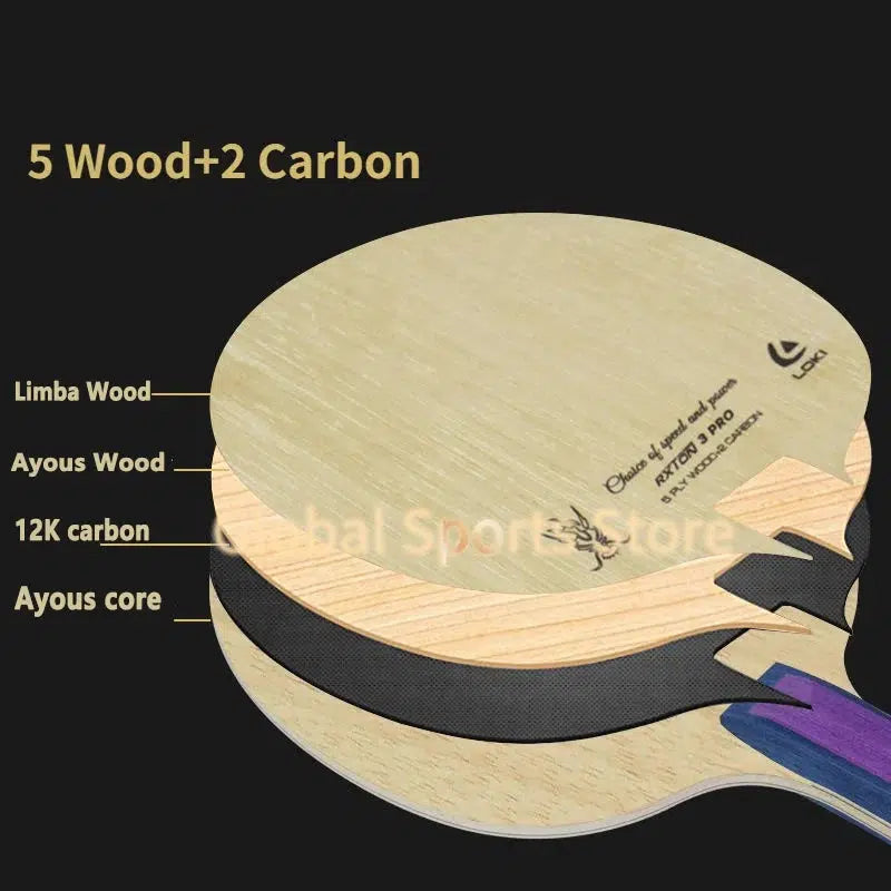 LOKI RXTON 3 PRO Table Tennis Blade 7 Ply Carbon