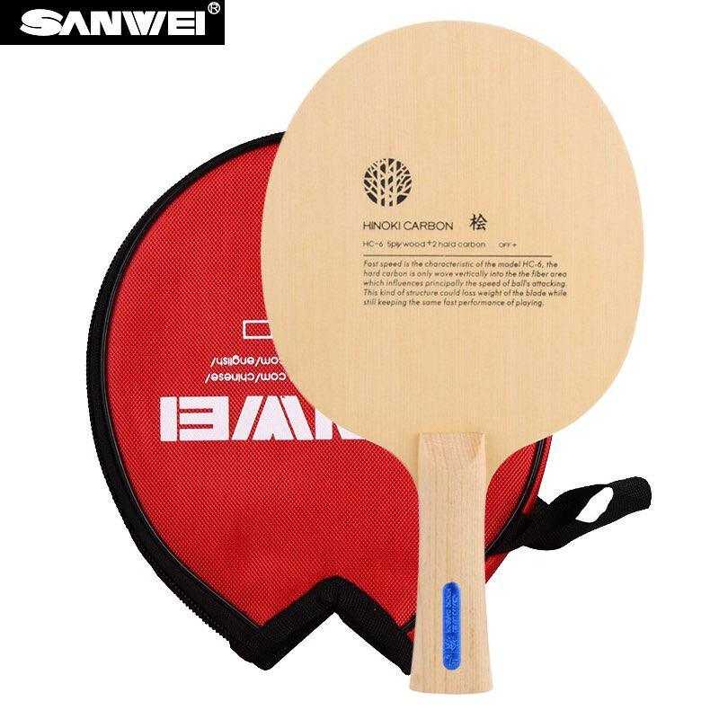 SANWEI HC6S Hino-Carbon Light Weight 5 Ply HINOKI CARBON OFF+ Blade - Table Tennis Hub