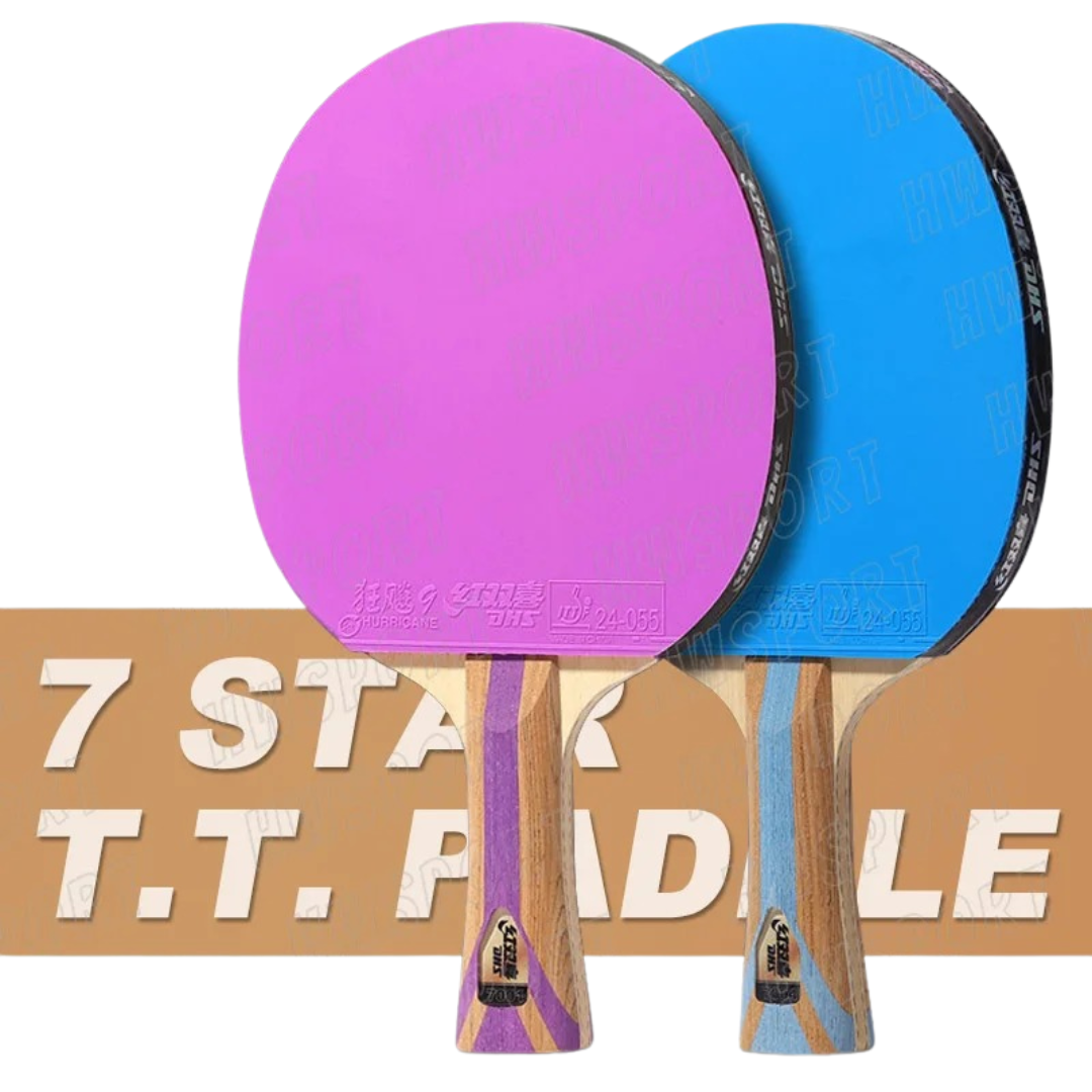 DHS 7 Star Colored Table Tennis Bat – Hurricane 9 and Hurricane 3 rubbers