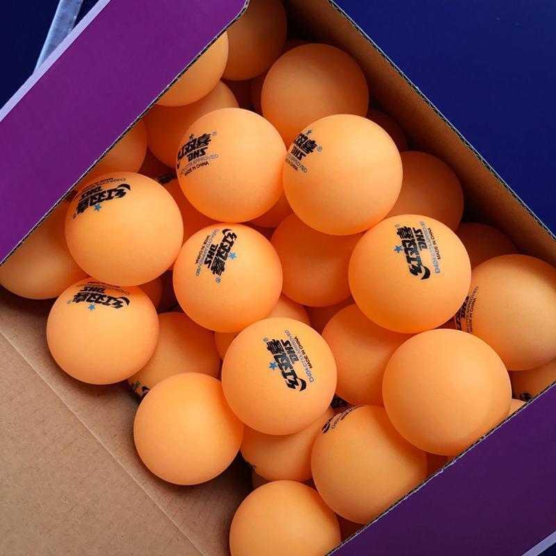DHS Cell Free Dual 40+ 1 Star Ball 100 Balls Orange/White - Table Tennis Hub DHS