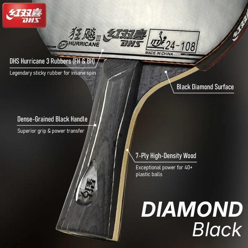 DHS DIAMOND Black Premium Table Tennis Racket | Table Tennis Hub