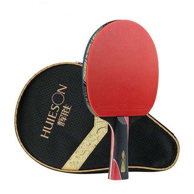 Huieson 5 Star Carbon Fibre Table Tennis Bat + Case - Table Tennis Hub Huieson
