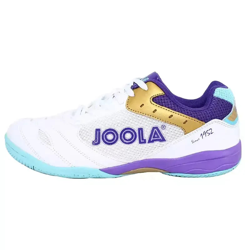 Multicolored sports shoe with 'Joola' branding on a white background