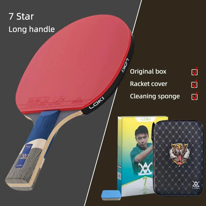 LOKI 7 Star Table Tennis Bat 5-ply Wood with Case - Table Tennis Hub Loki