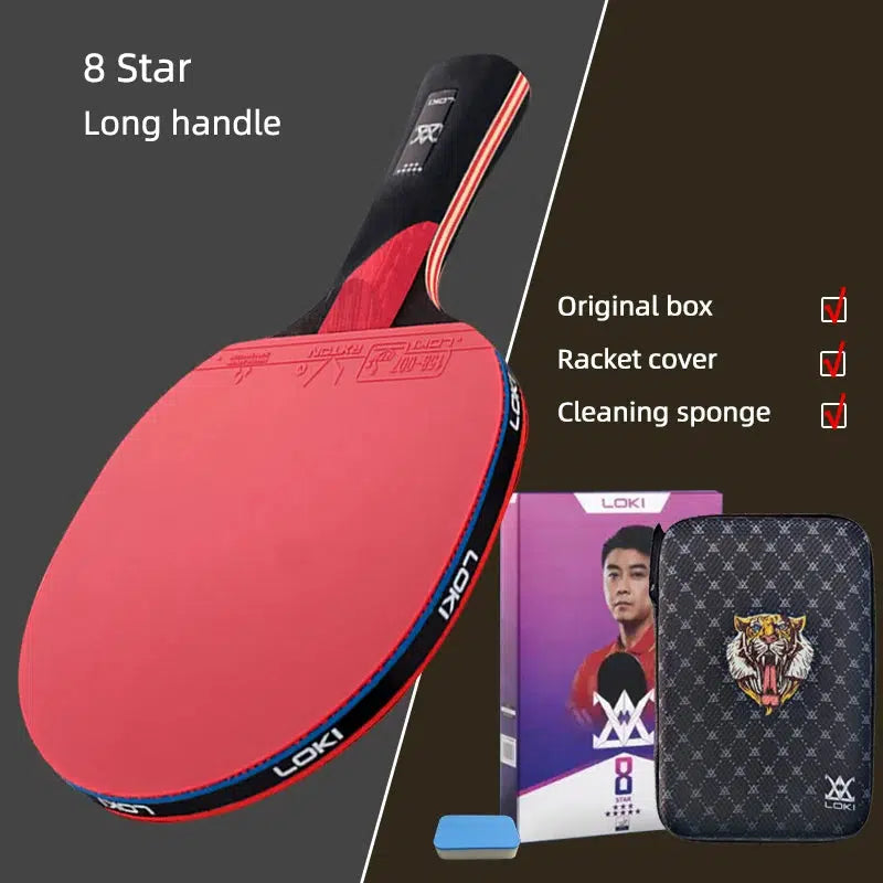 LOKI 8 Star Table Tennis Bat 7-ply Wood with Case - Table Tennis Hub Loki