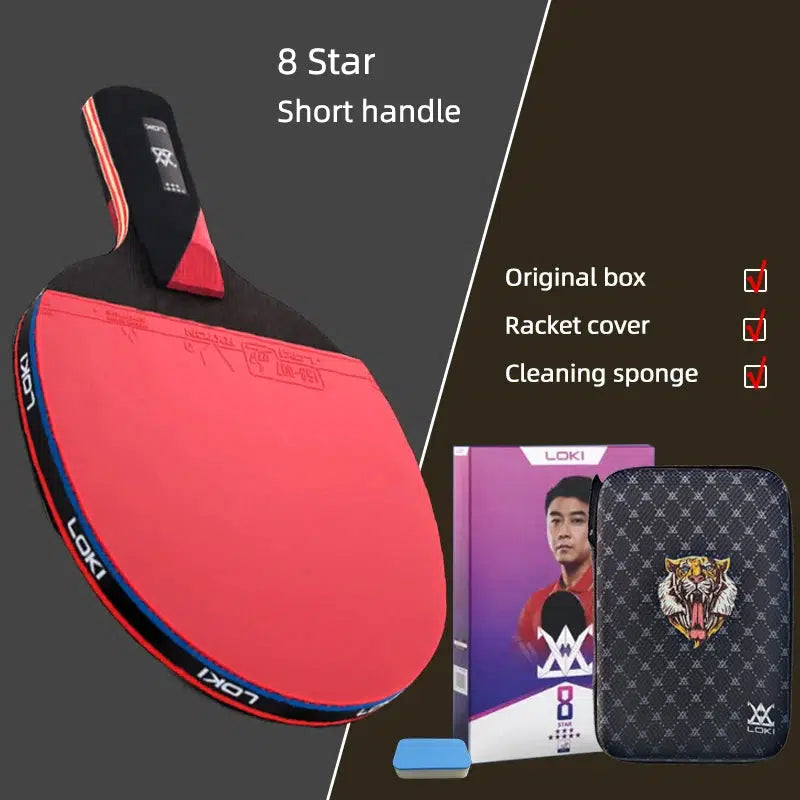 LOKI 8 Star Table Tennis Bat 7-ply Wood with Case - Table Tennis Hub Loki