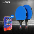LOKI K5000 Table Tennis Bats x 2 with Blue Rubber - Table Tennis Hub