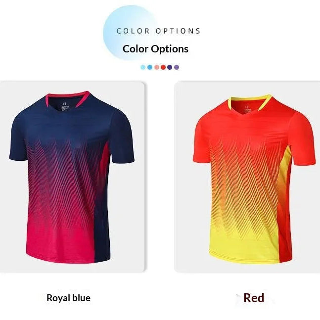 MatchReady Quick-Dry T-Shirt colour options: Blue and Red