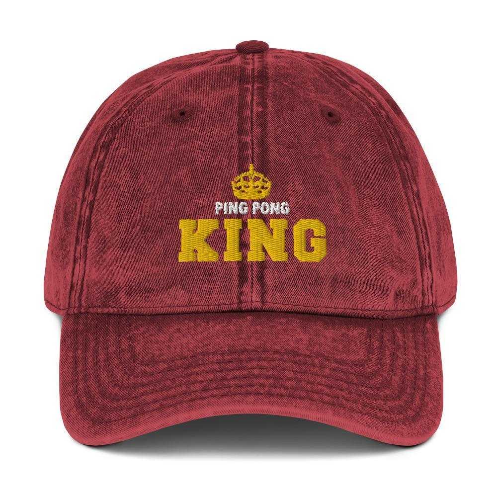 Ping Pong King Vintage Hat - Table Tennis Hub Table Tennis Hub