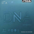 Stiga DNA Hybrid table tennis rubber with brand logo and text on a blue background