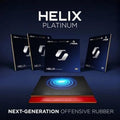 Stiga Helix Platinum table tennis rubber with packaging on a dark background