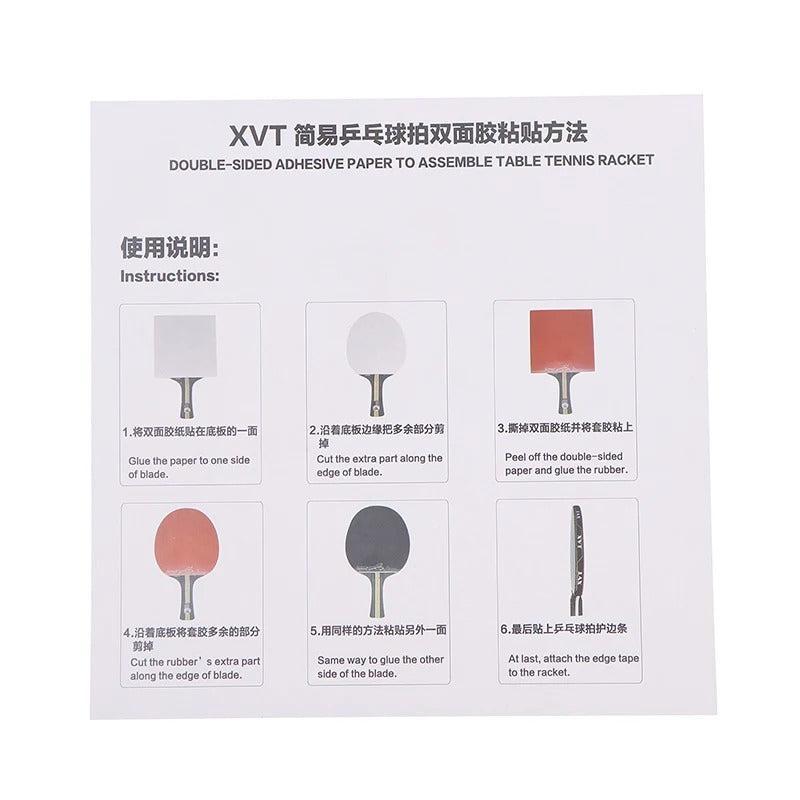 Table Tenni Hub XVT Table Tennis Glue Sheets  info how to glue 
