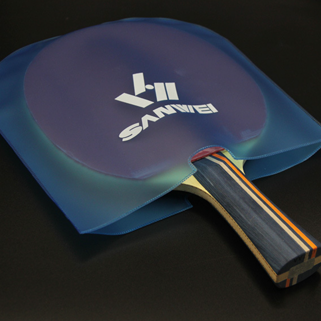 Table Tennis Bat Rubber Protection - Sanwei Dustproof Covers in White and Blue
