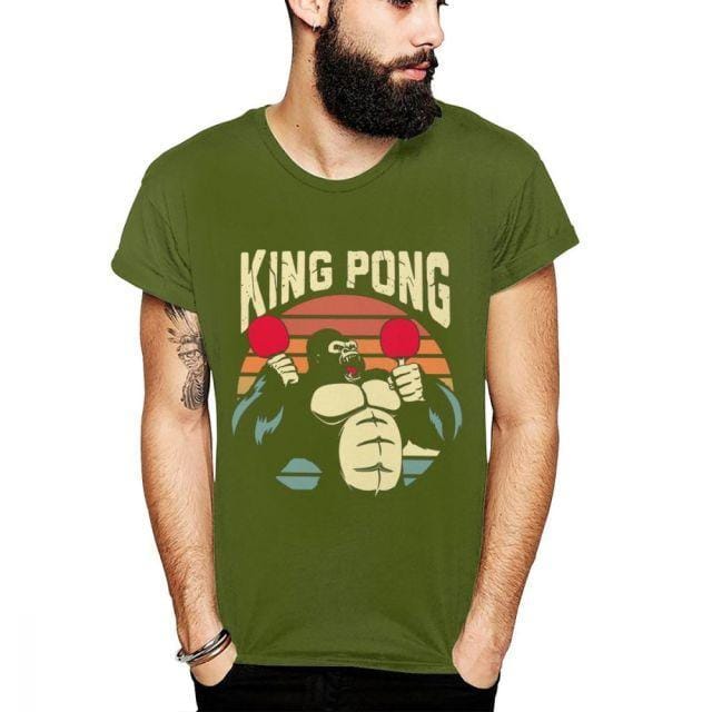 Gorilla King Pong Table Tennis T Shirt - Table Tennis Hub