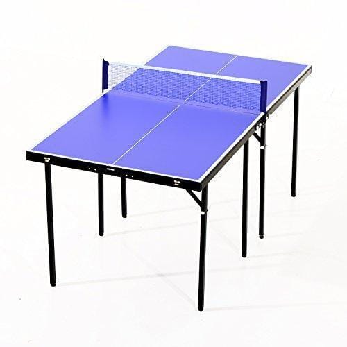 HOMCOM Folding Mini Compact Table Tennis Top Ping Pong Table Set - Table Tennis Hub