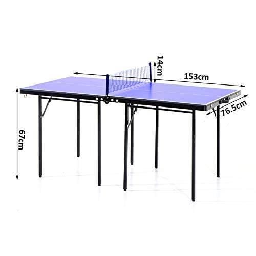 HOMCOM Folding Mini Compact Table Tennis Top Ping Pong Table Set - Table Tennis Hub