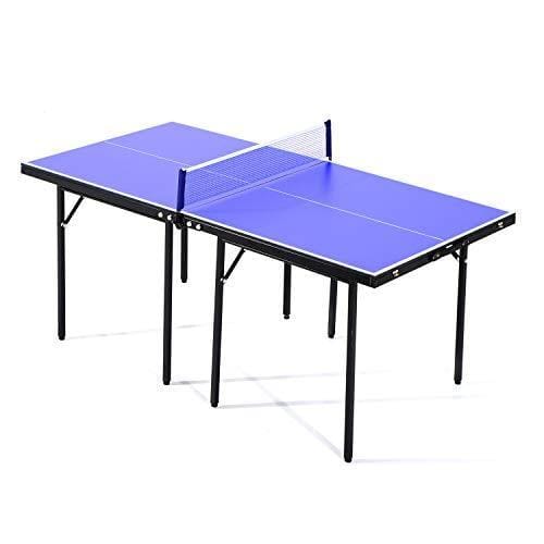HOMCOM Folding Mini Compact Table Tennis Top Ping Pong Table Set - Table Tennis Hub