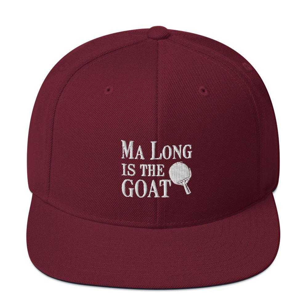 Ma Long is The GOAT Snapback Hat - Table Tennis Hub
