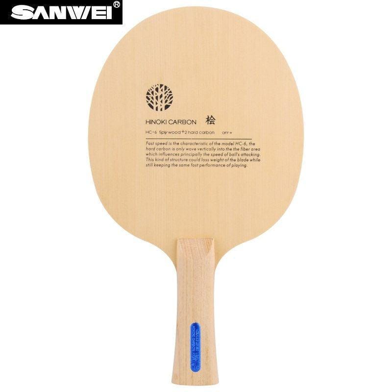 SANWEI HC6S Hino-Carbon Light Weight 5 Ply HINOKI CARBON OFF+ Blade - Table Tennis Hub