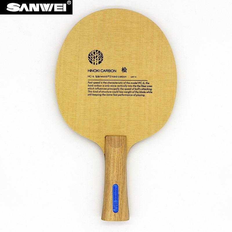 SANWEI HC6S Hino-Carbon Light Weight 5 Ply HINOKI CARBON OFF+ Blade - Table Tennis Hub