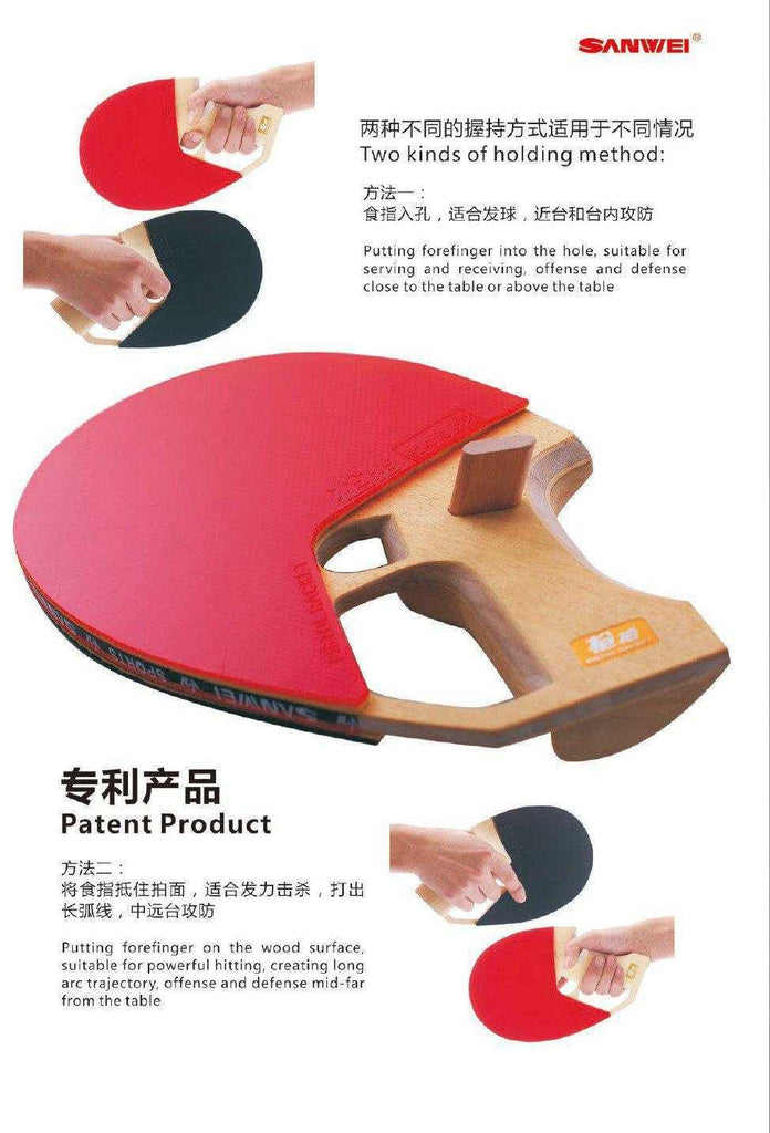 Sanwei 9th Generation Pistol Table Tennis Bat - Table Tennis Hub