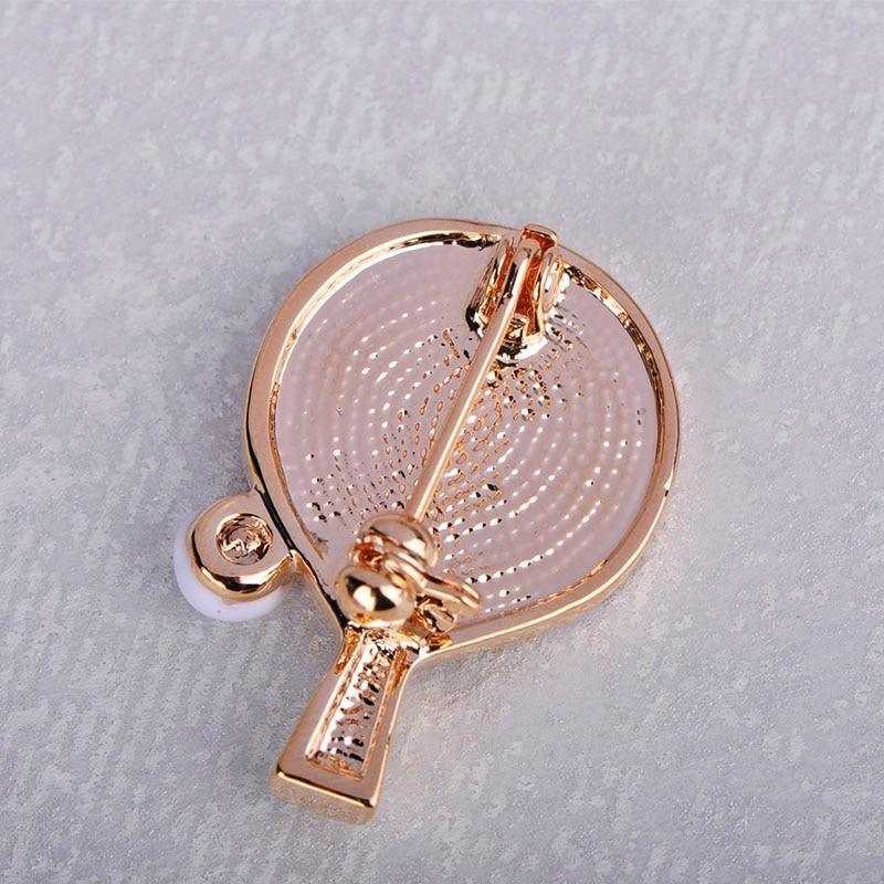 Table Tennis Enamel Gold Brooch - Table Tennis Hub
