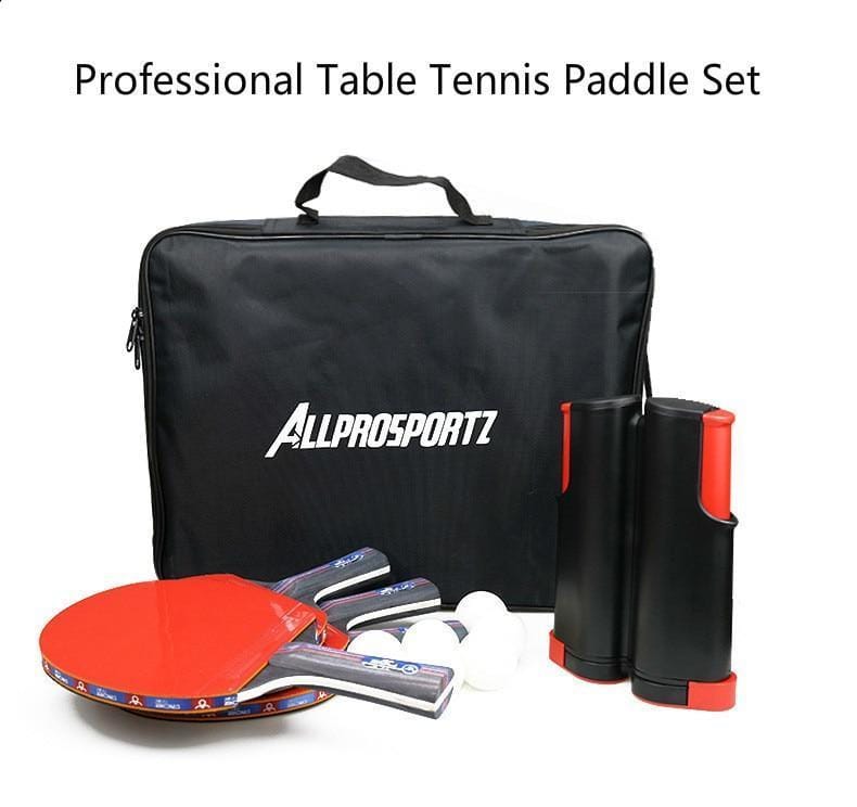 Table Tennis Racket Set Professional Ping Pong Set Inc 4 Bats, Balls & Net - Table Tennis Hub