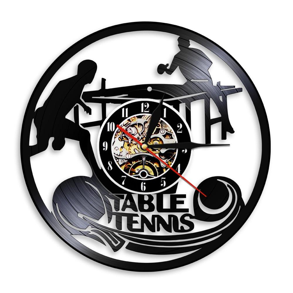 Table Tennis Vinyl Clock - Art Décor for Table Tennis Player - Table Tennis Hub
